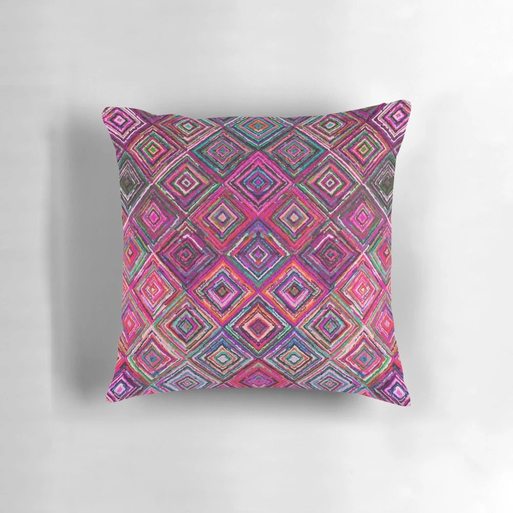 Colorful Moroccan-style decorative pillow with traditional patterns and vintage-inspired design