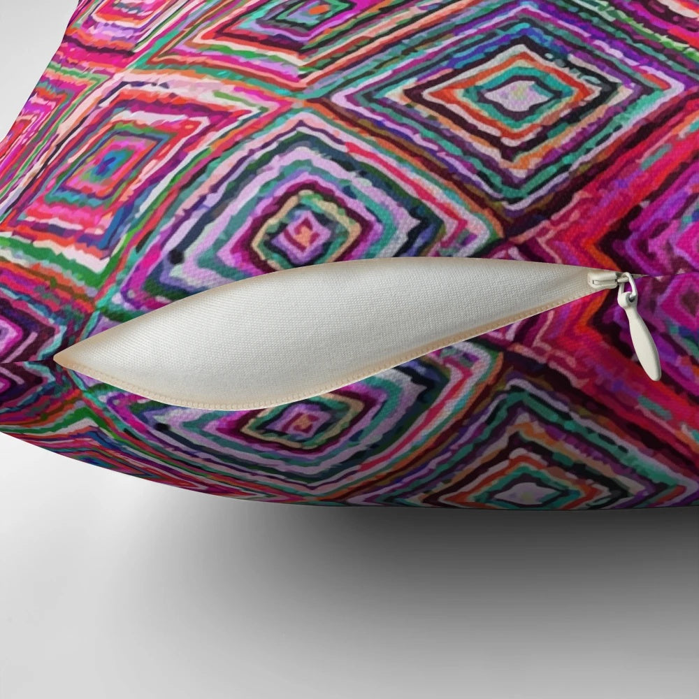 Colorful Moroccan-style decorative pillow with traditional patterns and vintage-inspired design