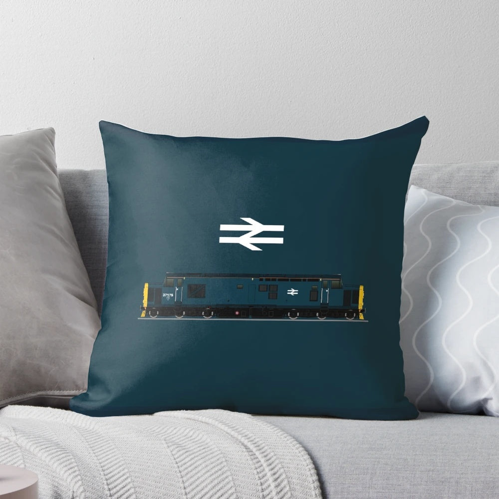 BR Blue Class 37 Diesel Locomotive Pillow - Soft, Comfortable Pillow for Train Lovers