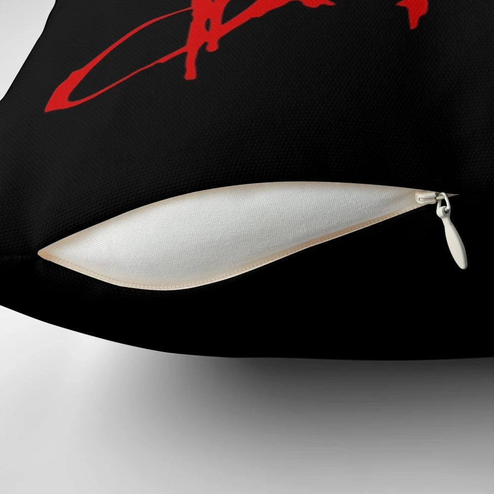 Dracula-themed pillow with Bram Stoker's iconic vampire design