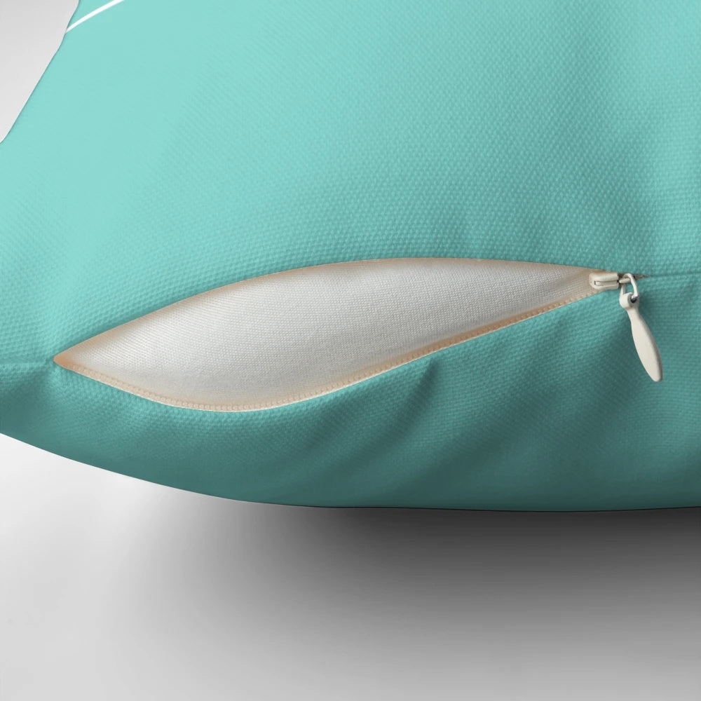 A decorative breakfast-themed pillow with a Tiffany-inspired design, perfect for adding a girly touch to any space.