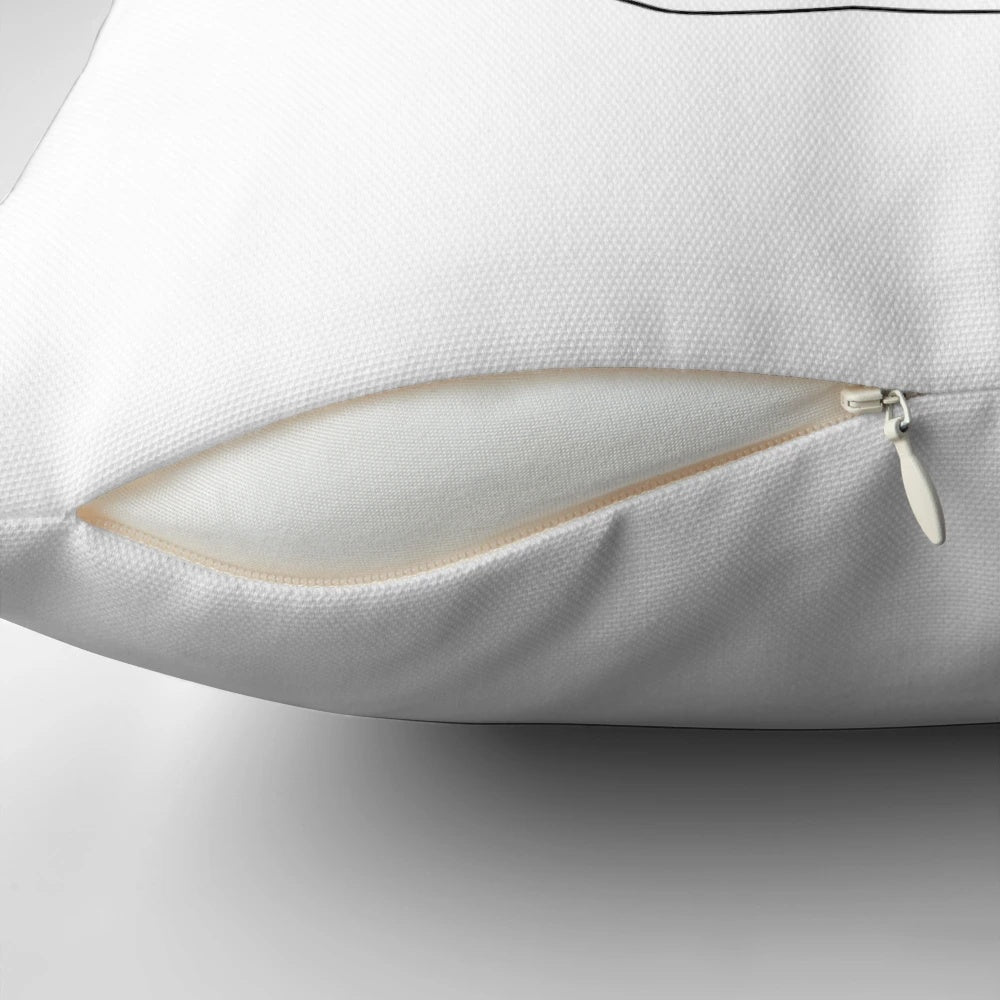 A soft, plush pillow designed with the iconic taylor ham and pork roll breakfast sandwich motif.