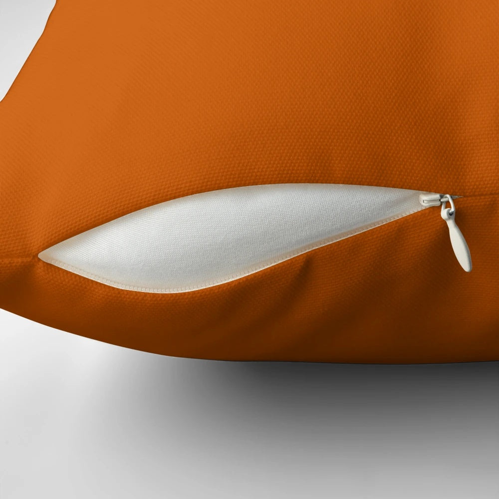 Burnt orange solid color pillow for modern home decor