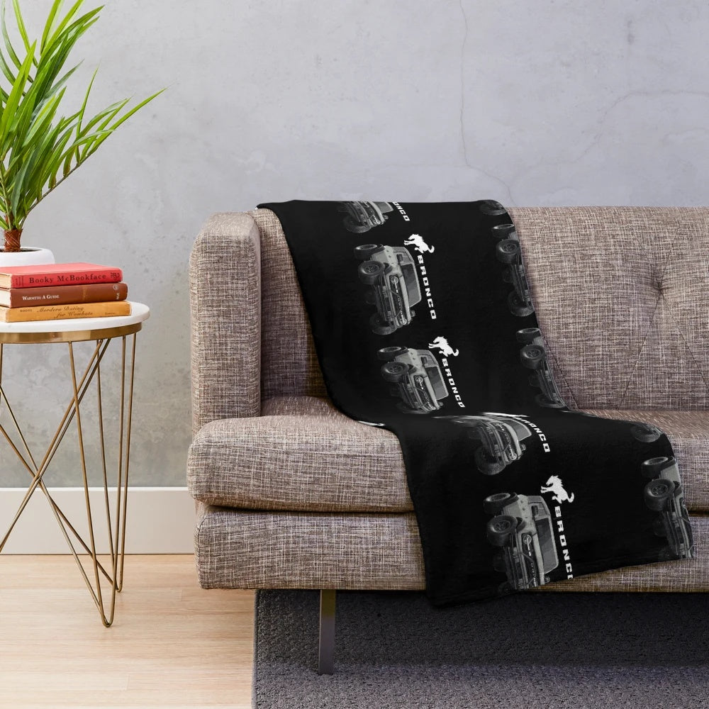 Ford Bronco Inspired Cactus Gray Plush Blanket