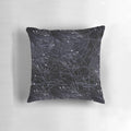 Stylish geometric space-themed throw pillow with abstract black and white pattern