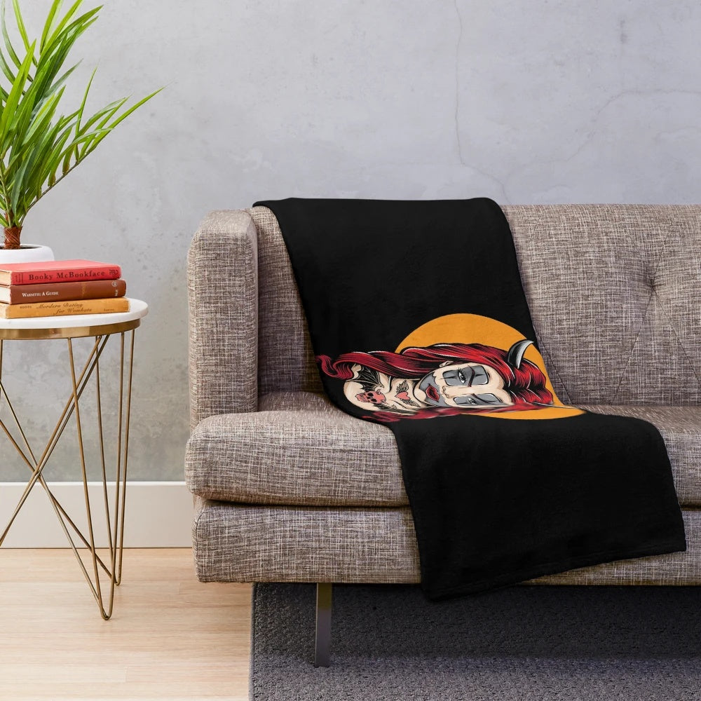 Mysterious woman plush blanket
