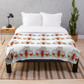 Owls plush blanket with abstract colorful nature animal design