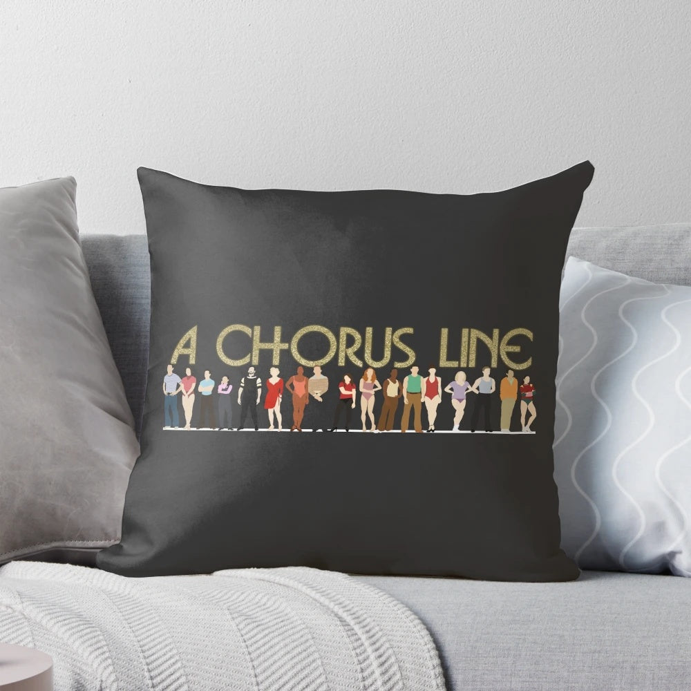 A Chorus Line Pillow featuring the iconic musical's logo and dancing silhouettes