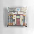 Pillow featuring the iconic Tynecastle Arms pub in Edinburgh, Scotland, home of the Hearts of Midlothian football club.
