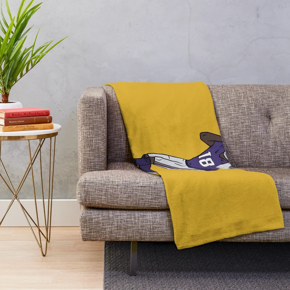 Justin Jefferson inspired plush blanket featuring the Griddy dance celebration