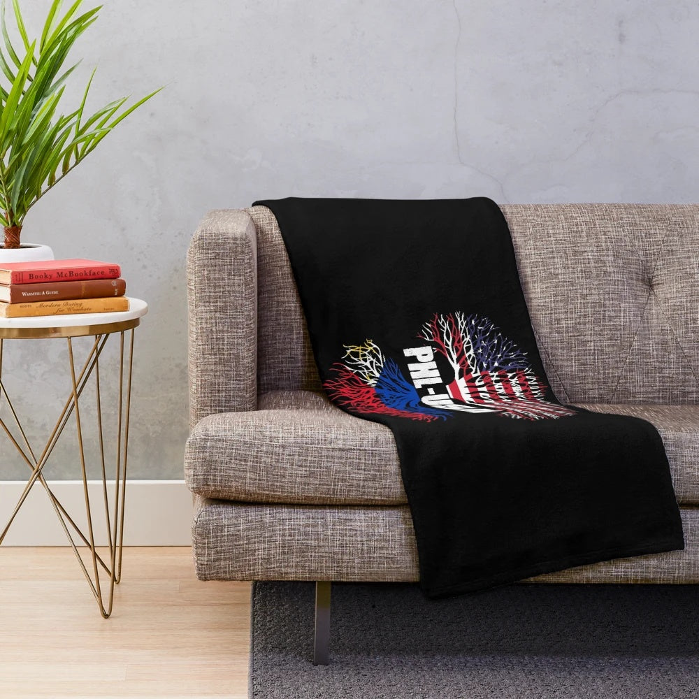 Plush blanket featuring Filipino cultural elements