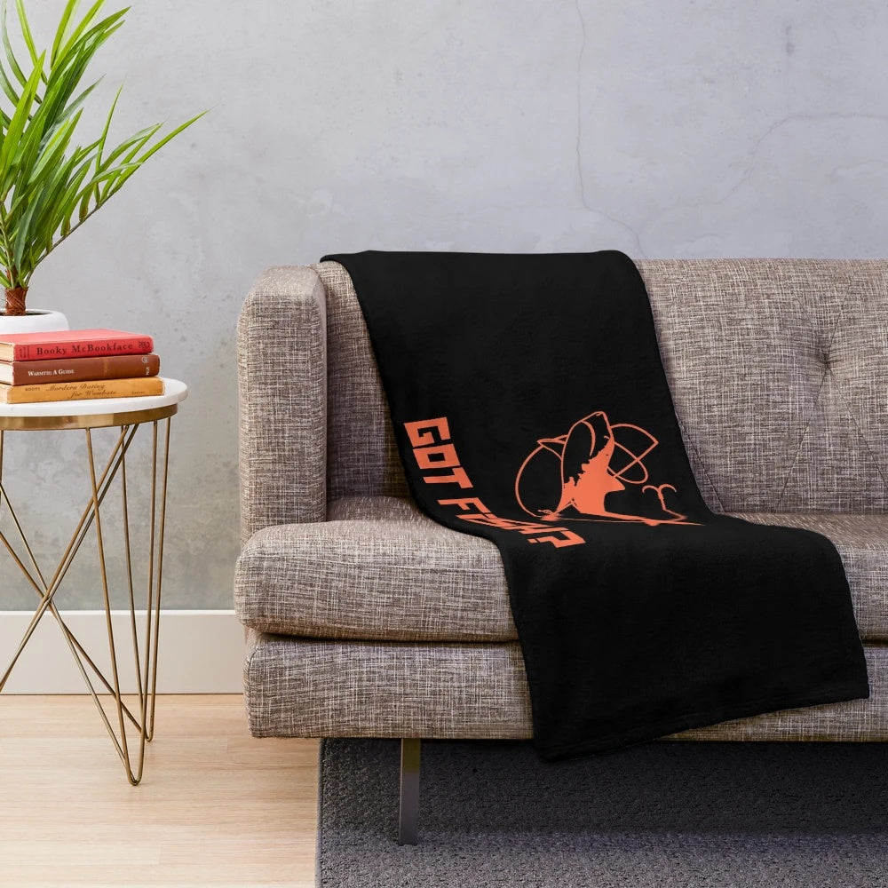 Soft and cozy "Got Fish?" plush blanket featuring a cute underwater design