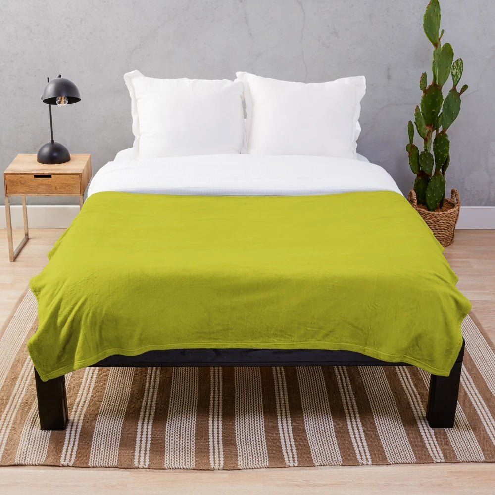 Chartreuse plush blanket