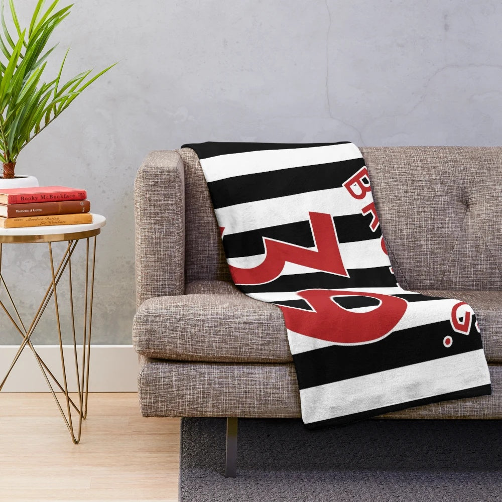 Plush Bruno Guimarães-themed blanket for Newcastle United fans