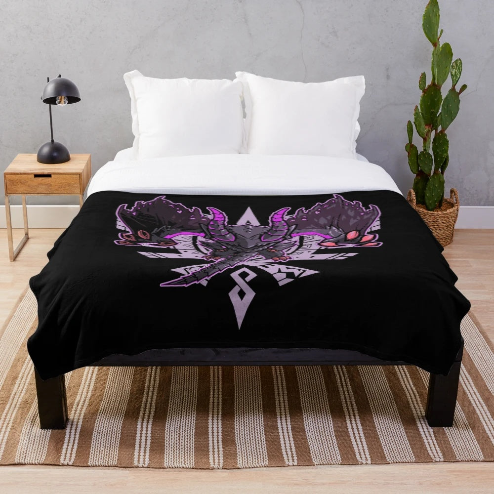 Chibi Gore Magala Monster Hunter inspired plush blanket