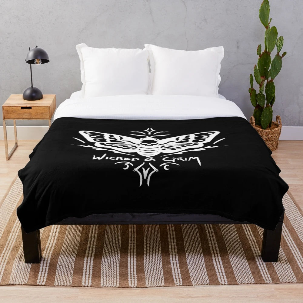 Death Head Moth Design Plush Blanket