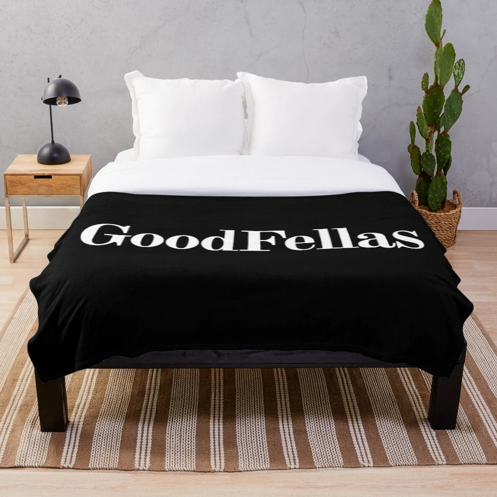 GoodFellas inspired plush blanket with vintage typography