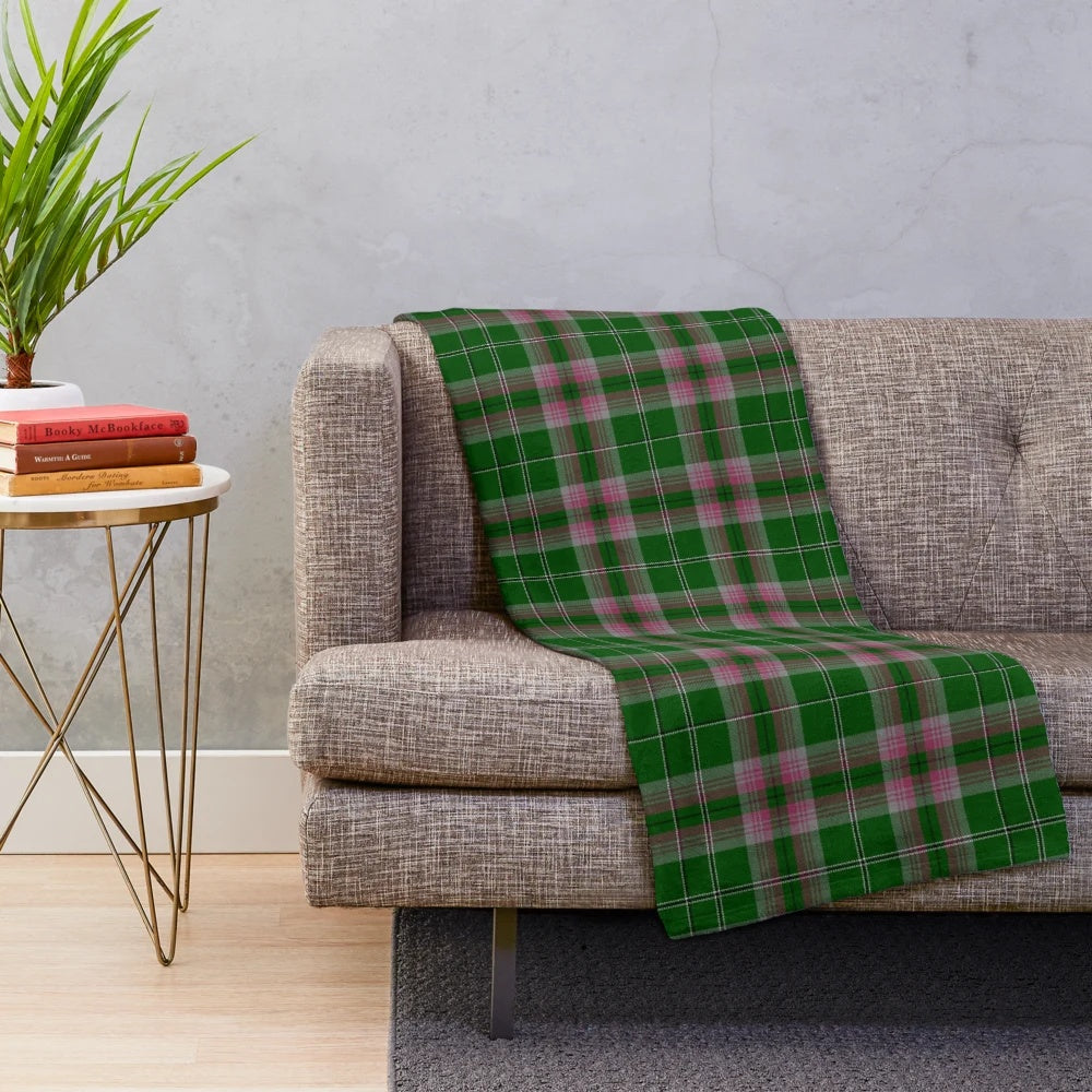 Clan Gray tartan pattern plush blanket featuring the family's heritage and history