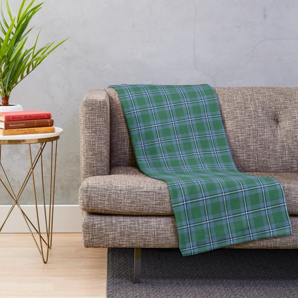 Clan Irvine inspired tartan plush blanket
