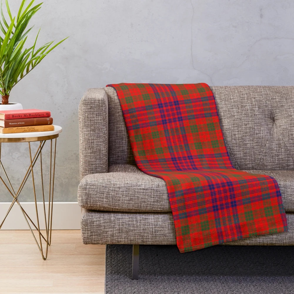 Clan Ross Tartan Plush Blanket for Scottish Home Decor