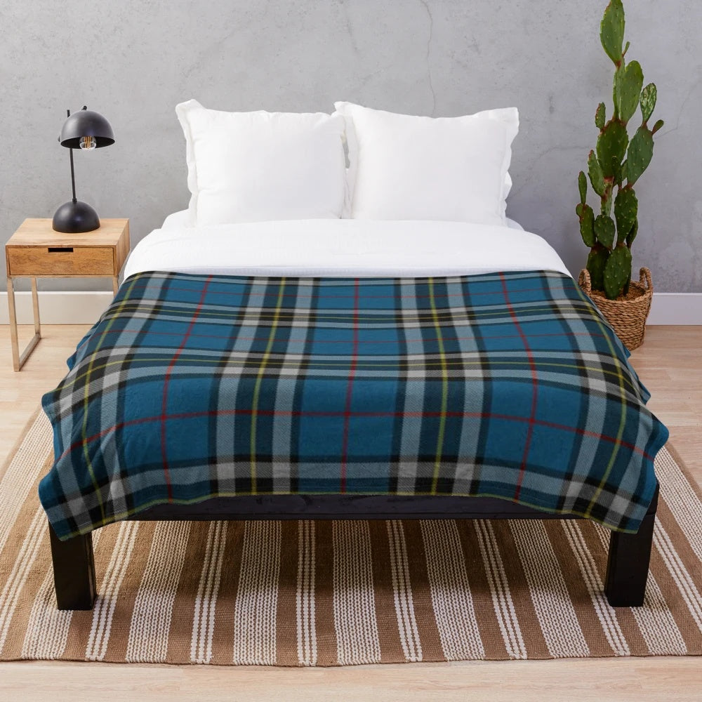 Clan Thomson tartan pattern plush blanket