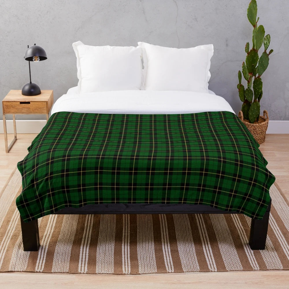 Clan Wallace inspired plush tartan blanket