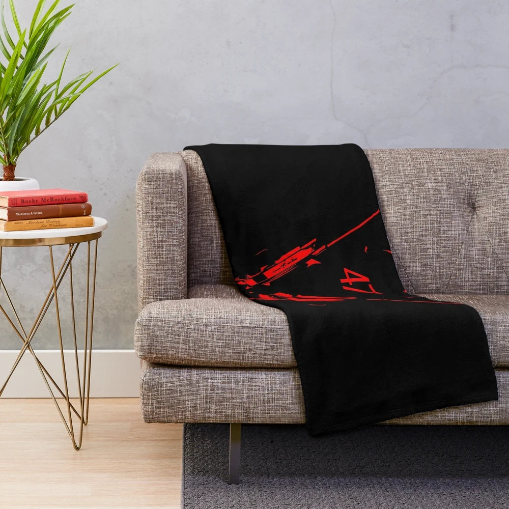 Plush blanket featuring the iconic character Agent 47 from the Hitman video game series