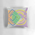 Vibrant abstract geometric art pillow with avant-garde, modern design