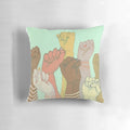 Vibrant abstract textile pattern in a together pillow design