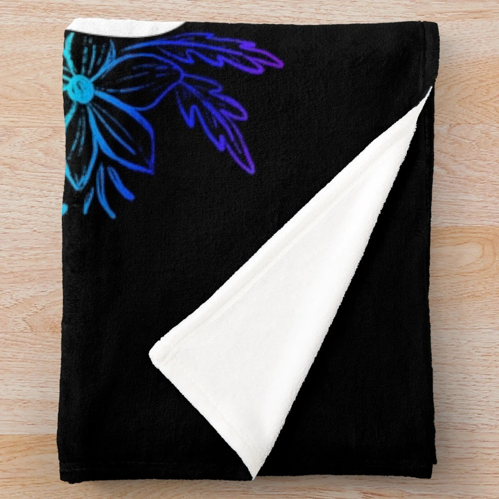 Colorful floral plush blanket featuring the Sunset Curve band from the hit show Julie and the Phantoms
