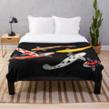 Koi fish plush blanket with vibrant colors and intricate details