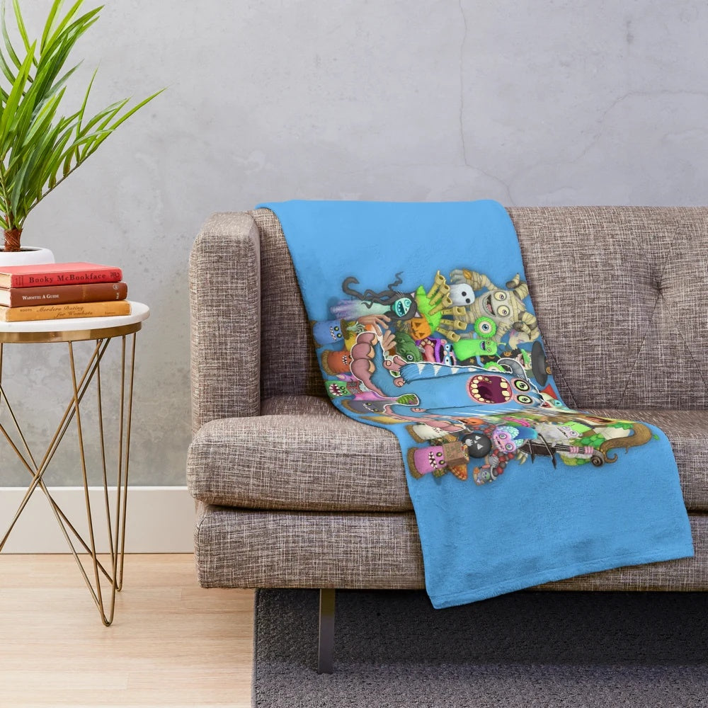 Colorful My Singing Monsters Mammott Plush Blanket