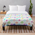 Colorful Narcotics Anonymous inspired plush blanket with symbols and logos