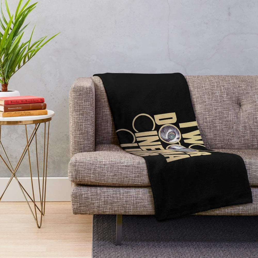 Colorful plush blanket featuring imagery and design inspired by the indie band Two Door Cinema Club