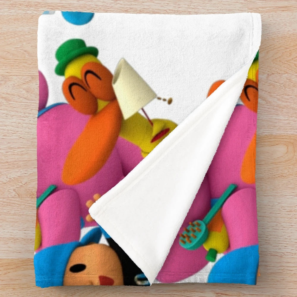 Soft and cozy pocoyo-themed plush blanket