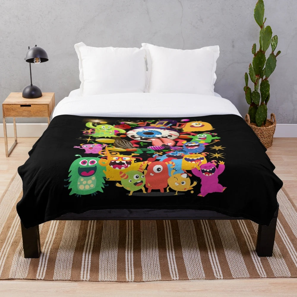 Cozy Plush Blanket Featuring Iconic My Singing Monsters Characters