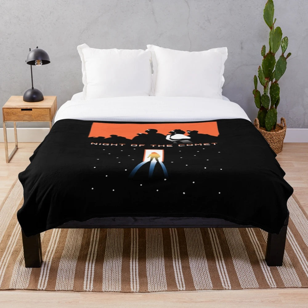 Comet-themed plush blanket inspired by the classic sci-fi horror comedy movie