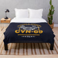 Plush blanket featuring the USS Dwight D. Eisenhower aircraft carrier