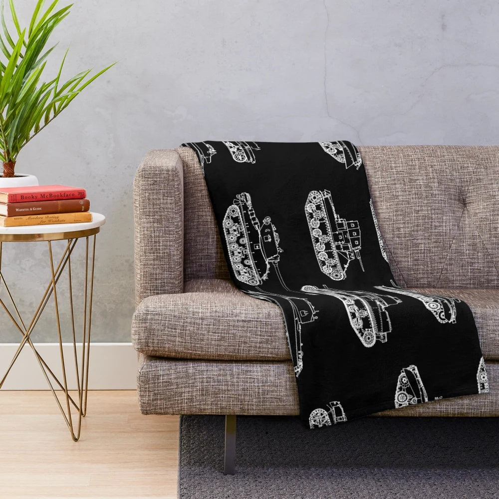 Plush blanket featuring iconic World War II tanks