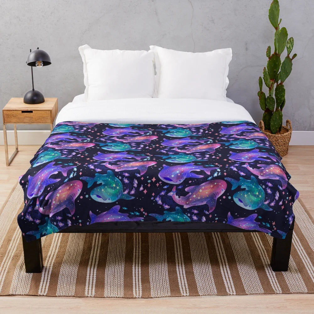 Cosmic Whale Shark Plush Blanket