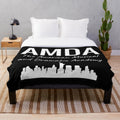AMDA NY Skyline Plush Blanket with White Font