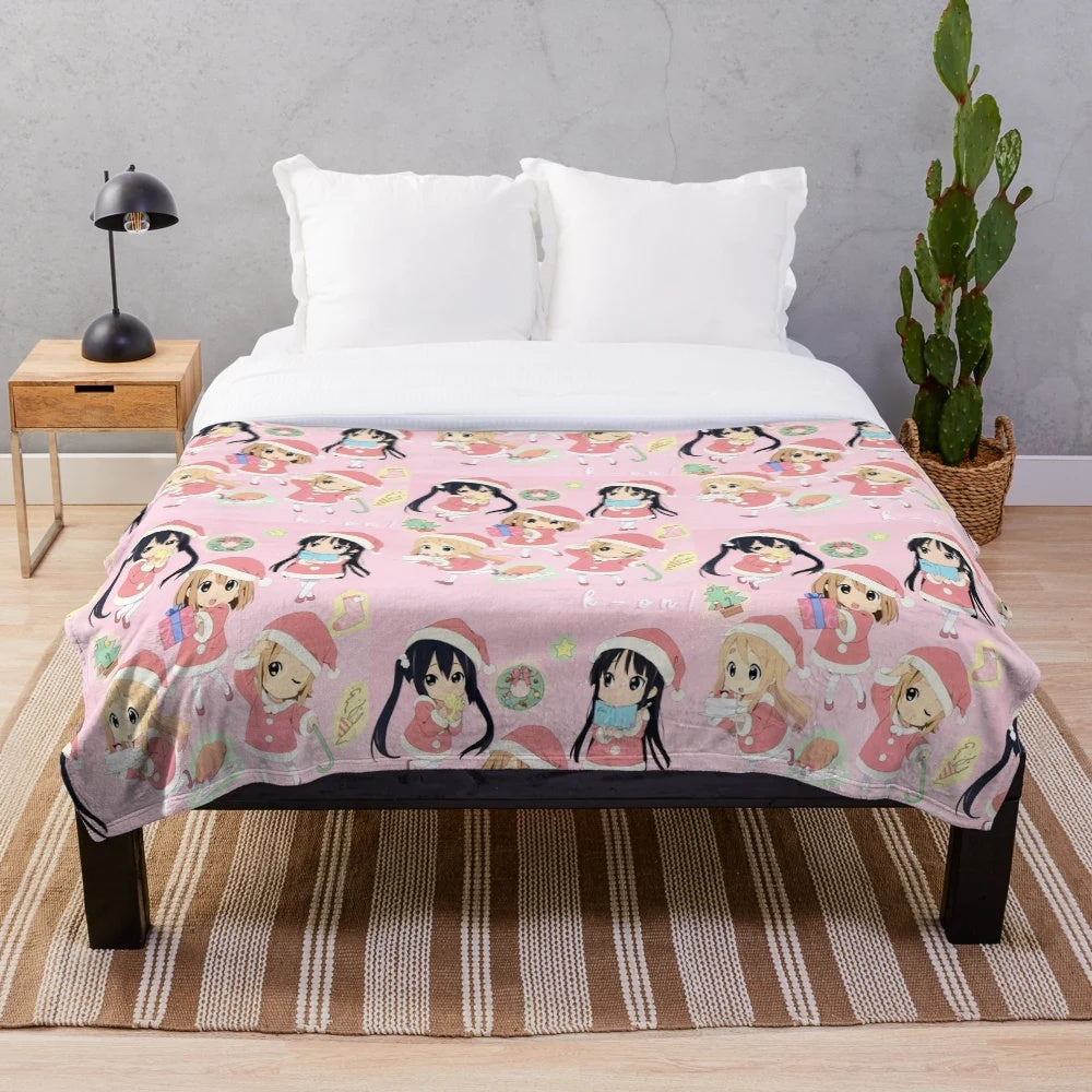 K-on! Inspired Plush Blanket - Soft and Cuddly Anime Merchandise