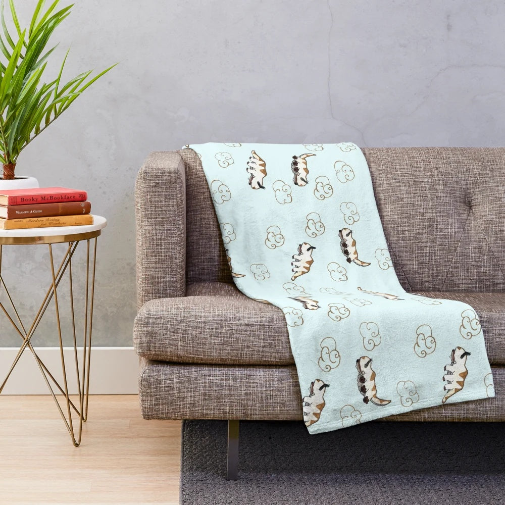 Appa plush blanket featuring a soft, cloud-like design inspired by Avatar: The Last Airbender