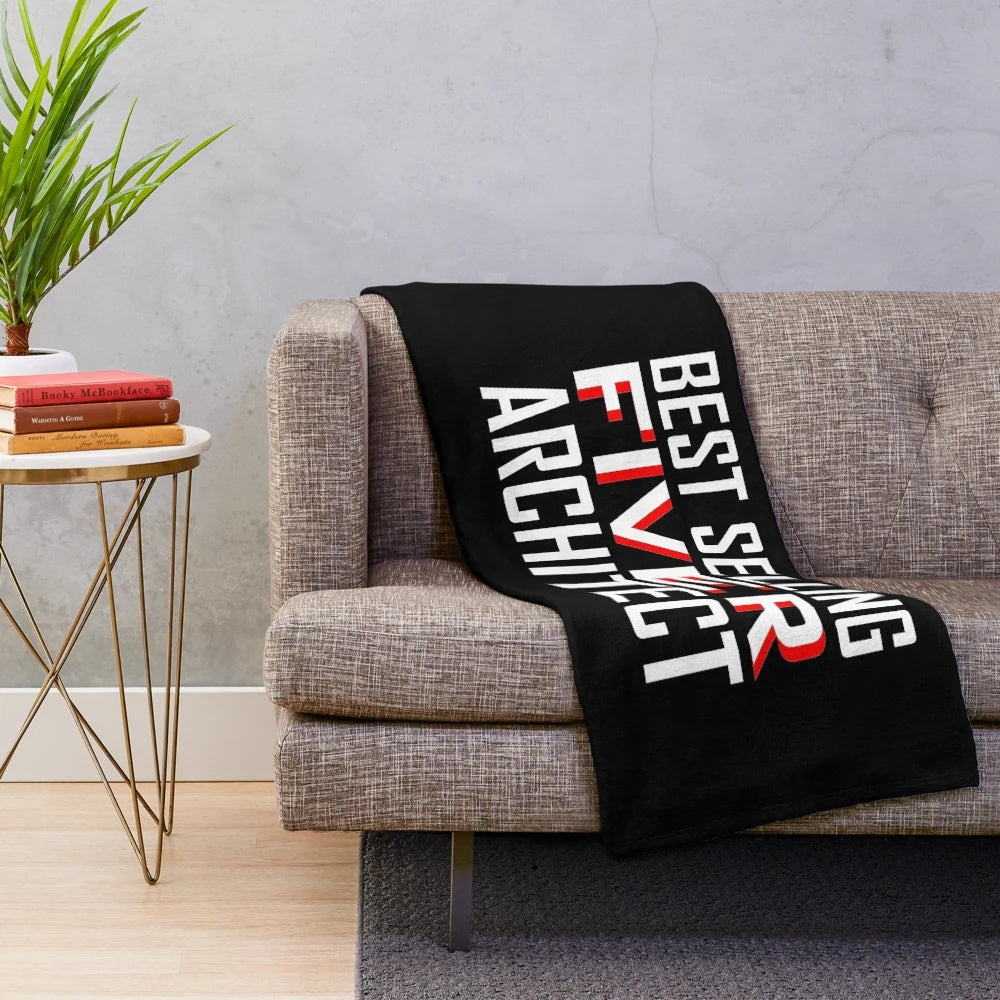 Architect-inspired plush blanket in a neutral color palette