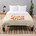 Autumn leaves pattern plush blanket for cozy fall home decor