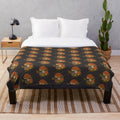 Soft and plush blanket with a retro autumn mushroom design