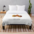 Cozy autumn nature plush blanket with minimalist fall-inspired art design