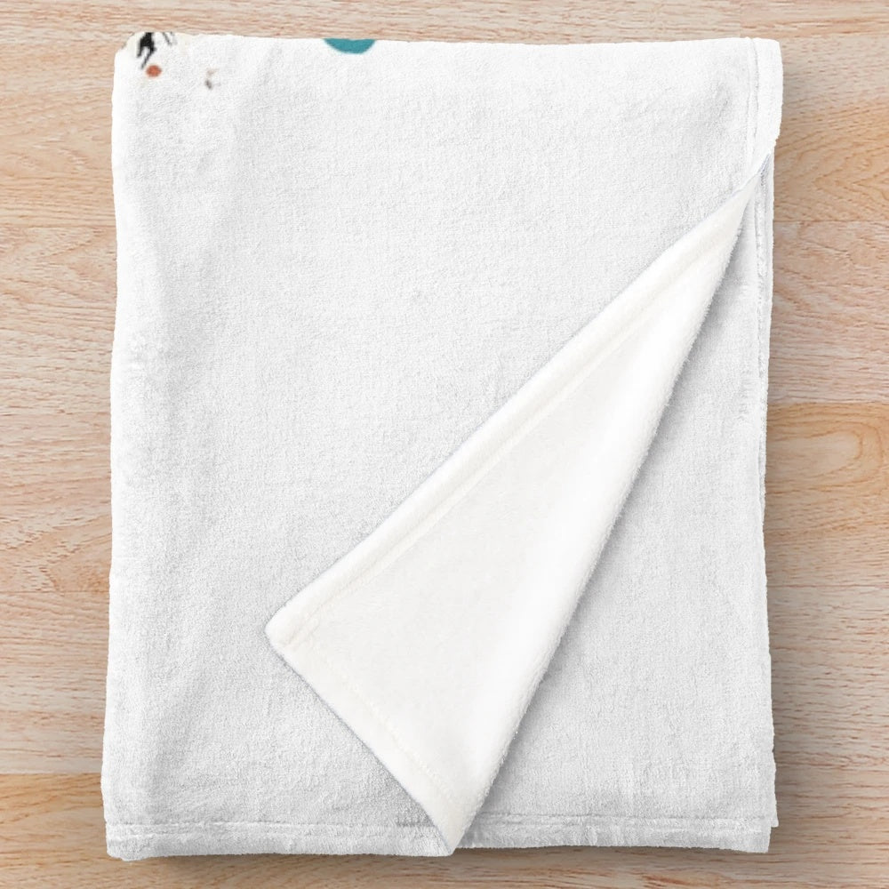 Cozy autumn nature plush blanket with minimalist fall-inspired art design