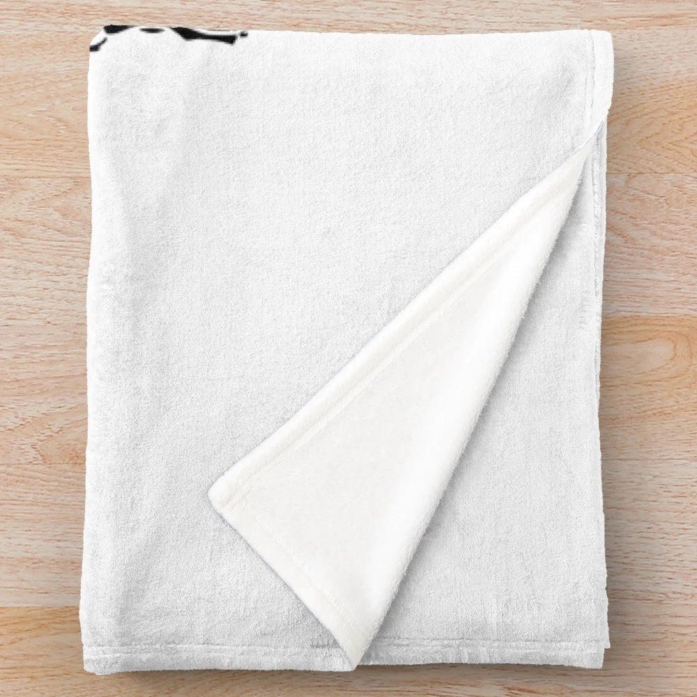 Soft plush blanket with minimalist design featuring happy rooster and Nigerian dwarf goats in fall colors