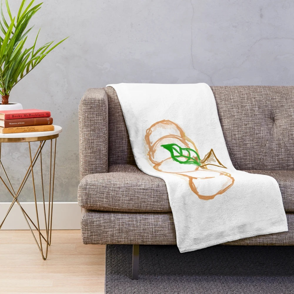 Pumpkin and leaf plush blanket for cozy fall decor
